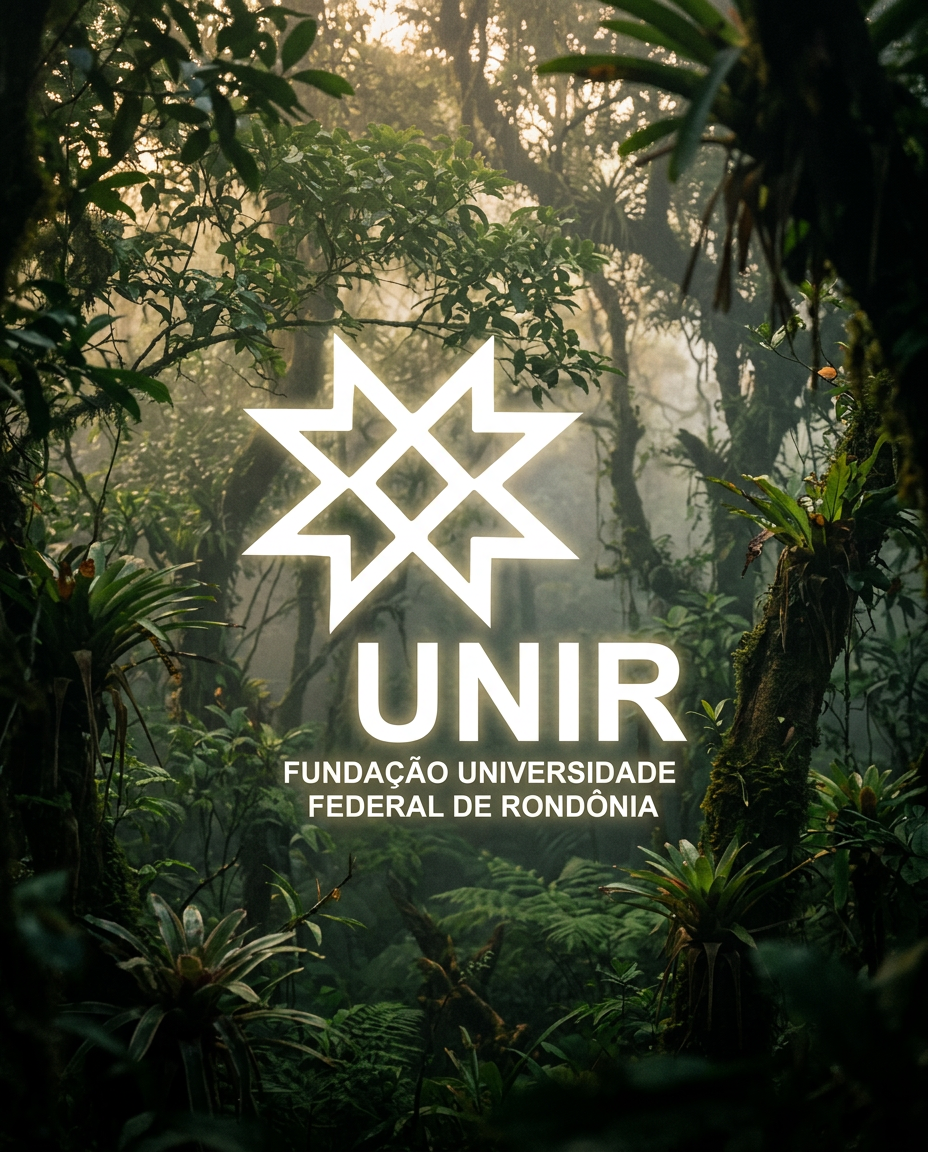 Federal University of Rondônia (UNIR) mark over the Amazon rainforest